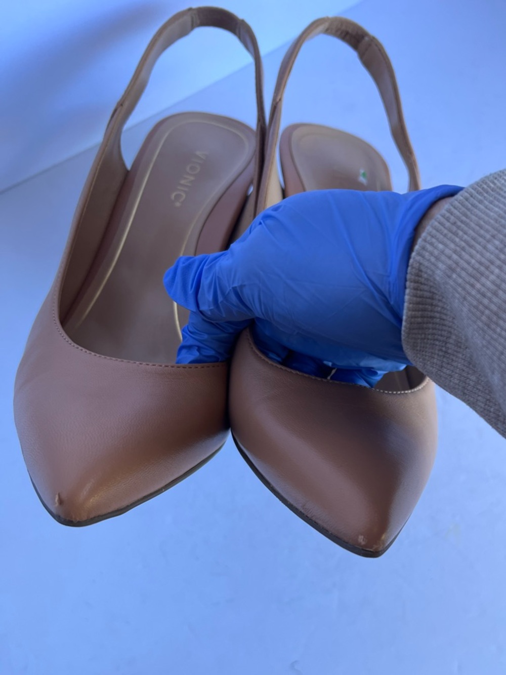 Vionic ádalena Brown Slingback Pointed-Toe Sculpted-Heel Pumps - Picture 6 of 8